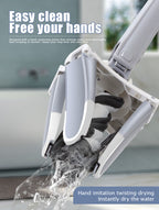 Hand-free rotating floor mop