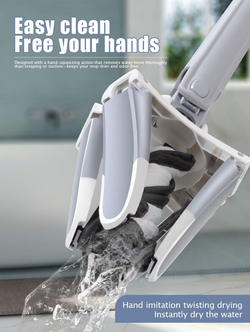 Hand-free rotating floor mop