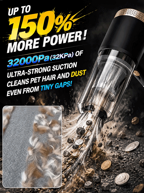 🌪️⚡ 32,000 Pa storm-force suction erases all dirt instantly!