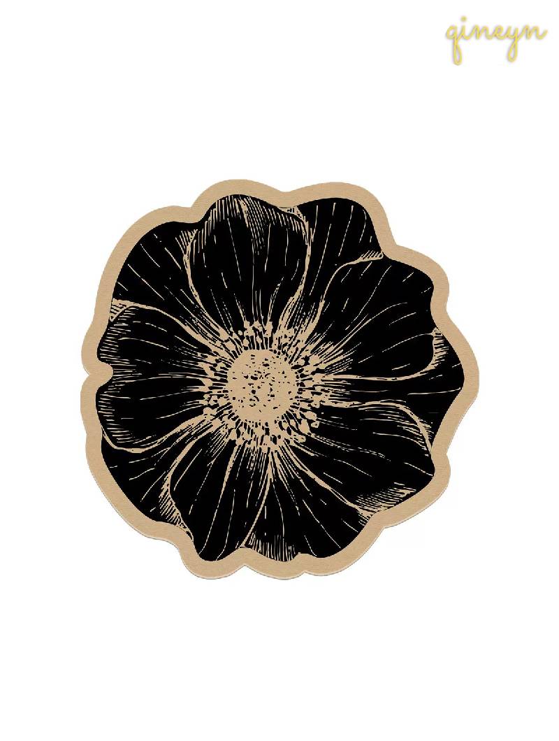 [Water Absorbing and Oil Repelling] Rose Flower Kitchen Bathroom Siliceous Clay Drain Pad