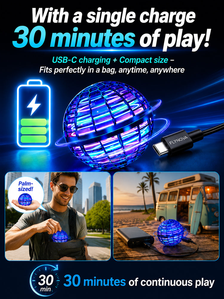【AI Boomerang】🤩FlyBack Pro™ Release Pressure Flying Ball Toy- Auto-returns to hand, interactive flying ball