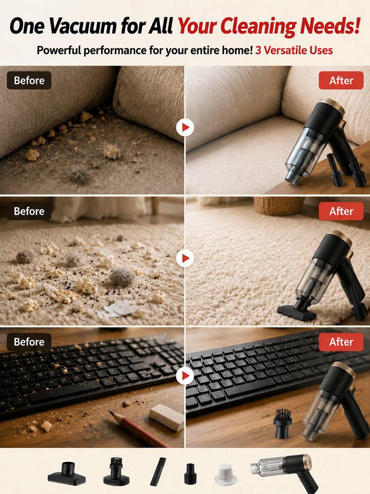 🌪️⚡ 32,000 Pa storm-force suction erases all dirt instantly!