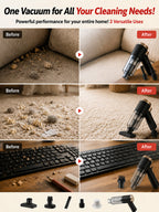 🌪️⚡ 32,000 Pa storm-force suction erases all dirt instantly!