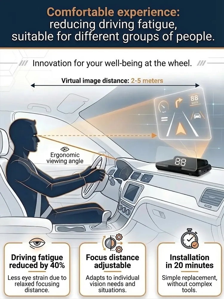 【Smart In-Car HUD Co-Pilot】Works on Sedans, SUVs, Pickups, RVs, and More! 30-Day Risk-Free Trial