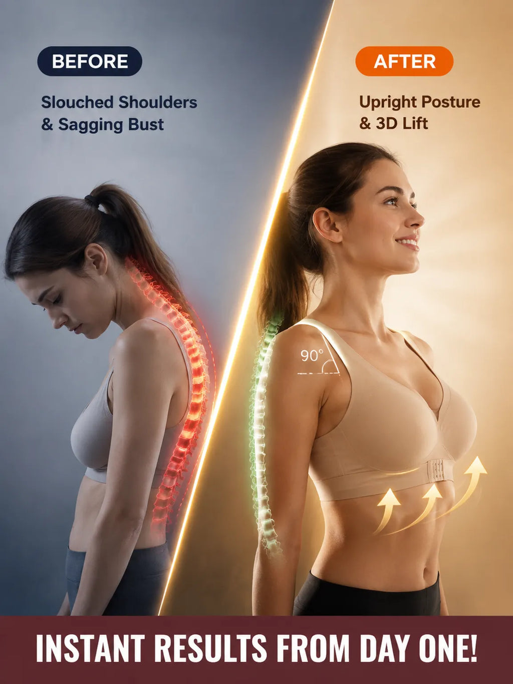 PostureSculpt™ Front Closure Posture Bra | Fixes Slouch in 3s & Look 10 Lbs Slimmer