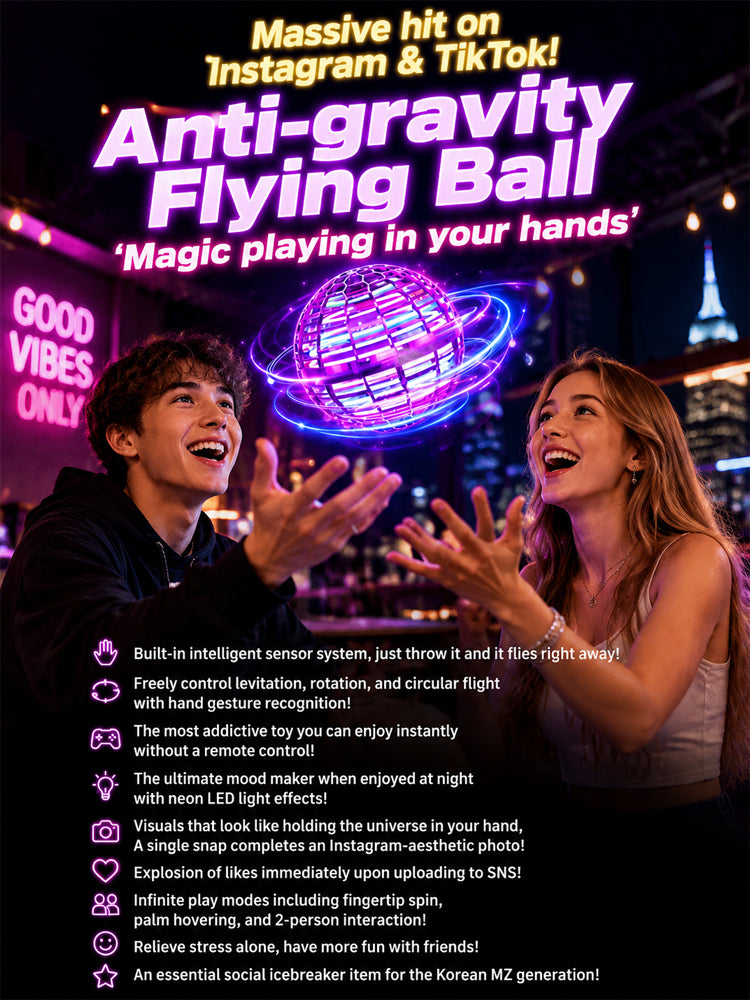 【AI Boomerang】🤩FlyBack Pro™ Release Pressure Flying Ball Toy- Auto-returns to hand, interactive flying ball