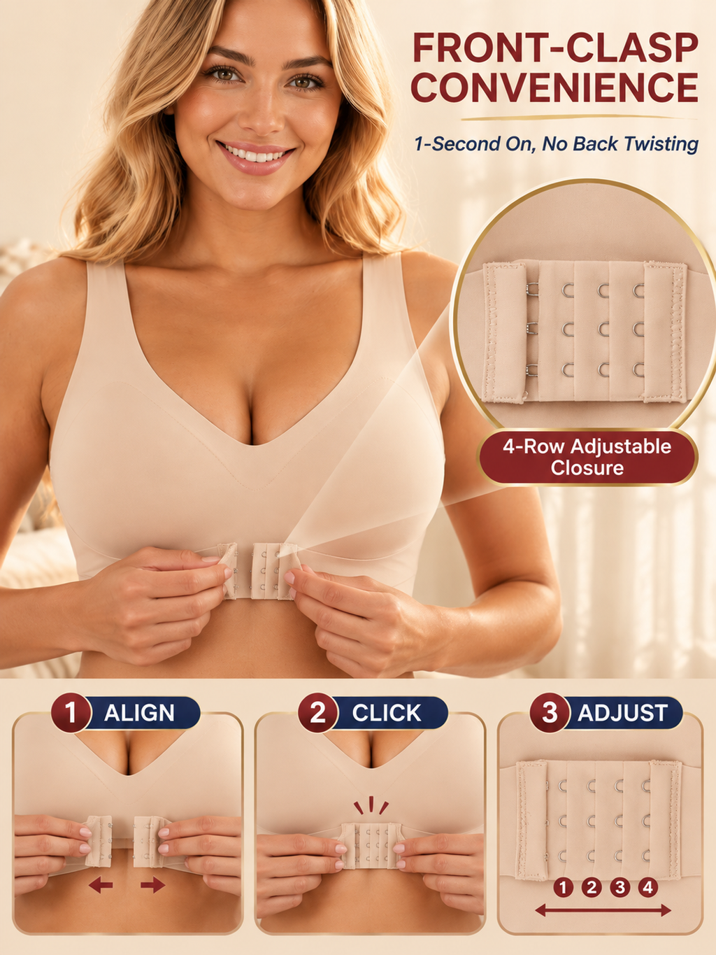PostureSculpt™ Front Closure Posture Bra | Fixes Slouch in 3s & Look 10 Lbs Slimmer